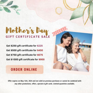Mother's Day Gift Certificate Sale