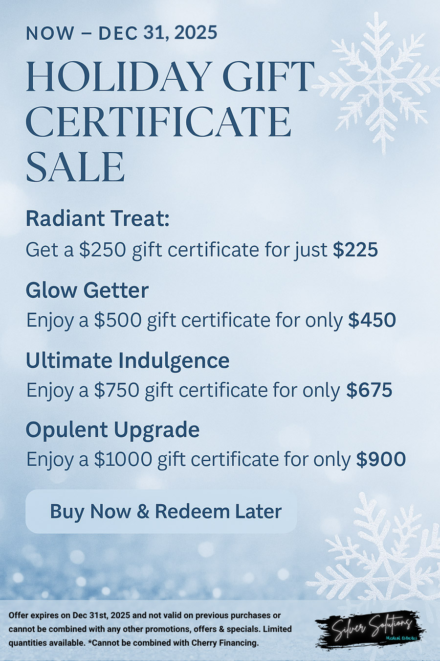 Holiday Gift Certificate Sale